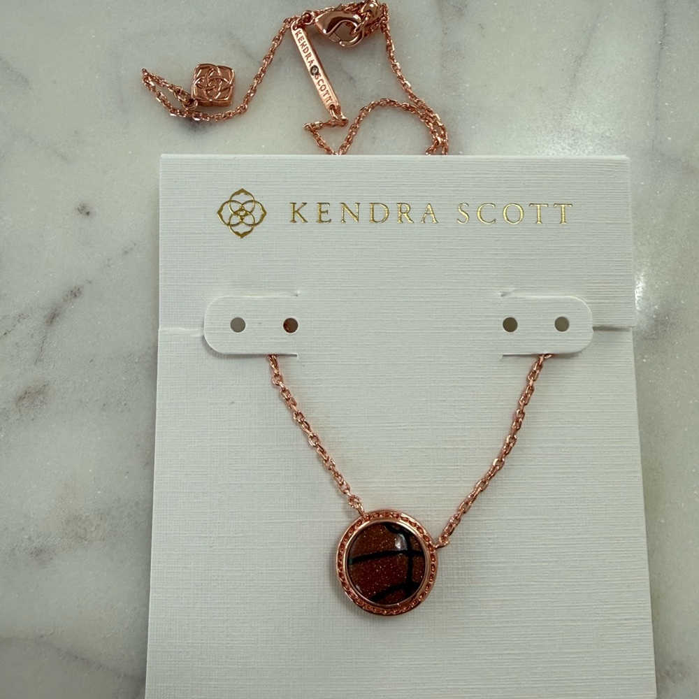 NEW Rare Kendra Scott Basketball Necklace Rose Gold